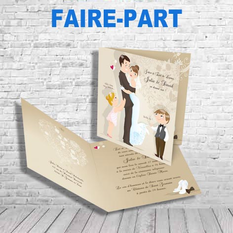 50 Faire-Part 10.0 x 15.0 cm 350g DM Forme personnalisée Quadri R°-V° Sans BAT 50 Faire-Part 10.0 x 15.0 cm 350g DM Forme personnalisée Quadri R°-V° Sans BAT